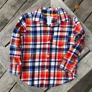 Carter's Long Sleeve Plaid Cotton Button Down 3T